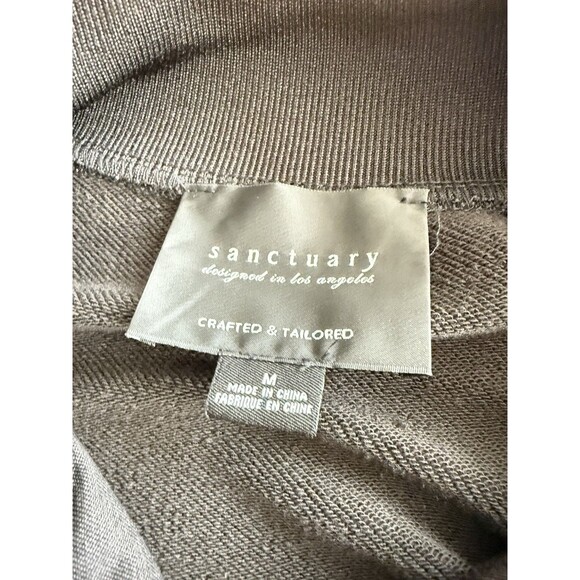 Sanctuary Womens Zip Up Faux High Collar‎ Track Jacket Black SZ Medium Striped - Picture 3 of 6